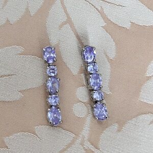 Vintage Lavender Tanzanite Gemstone Earrings